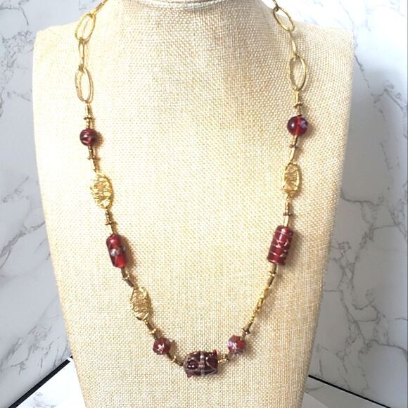ARTISAN Glass Bead Toggle Necklace - Picture 1 of 9
